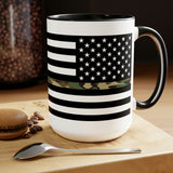 Two-Tone Thin Camo Line Flag Coffee Mugs, 15oz