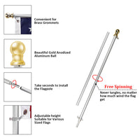 PATRIOT™ Brushed Aluminum Flag Pole and Bracket Kit by USA Flag Co.