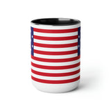 Two-Tone Star Spangled Banner Flag Coffee Mugs, 15oz
