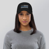 Dad Hat - Thin Blue Line Flag (Embroidered Flag)