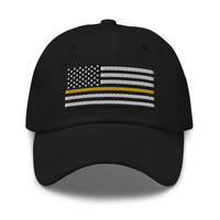 Dad Hat - Thin Yellow Line Flag (Embroidered Flag)