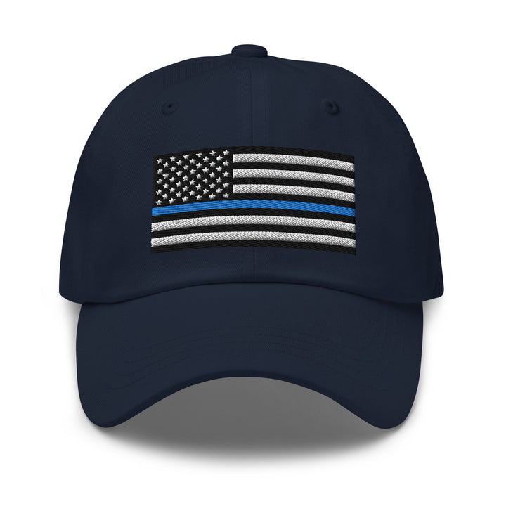 Dad Hat - Thin Blue Line Flag (Embroidered Flag)