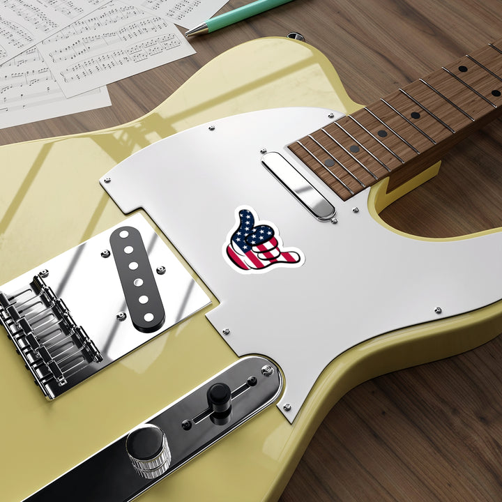 American Flag Hang Loose Hand Sign Decal (indoor and outdoor use)