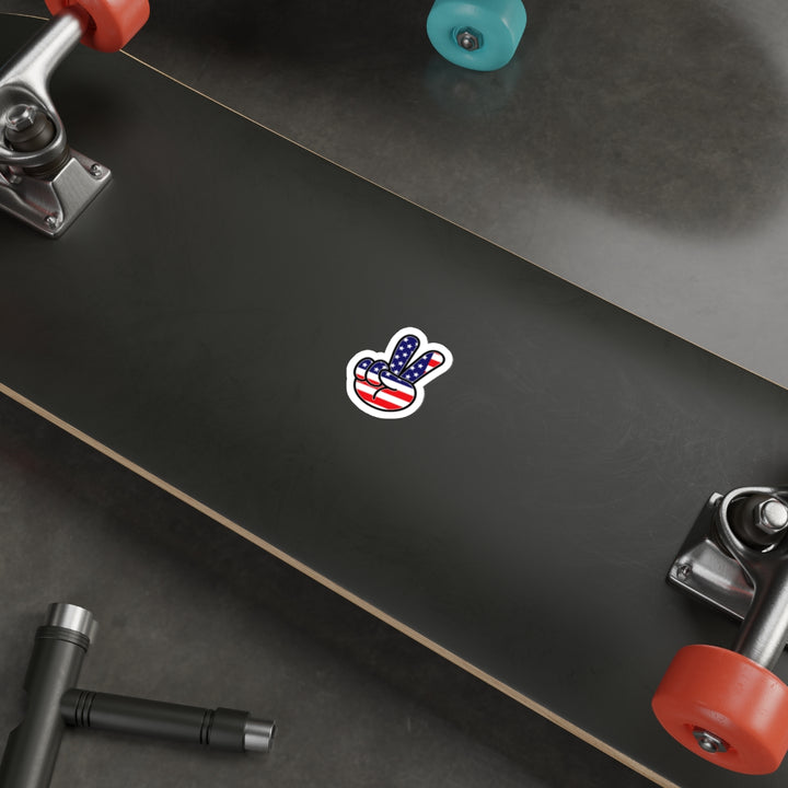American Peace Sign Decal (indoor and outdoor use)