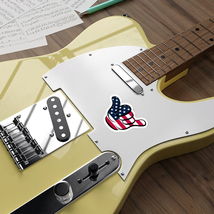 American Flag Hang Loose Hand Sign Decal (indoor and outdoor use)