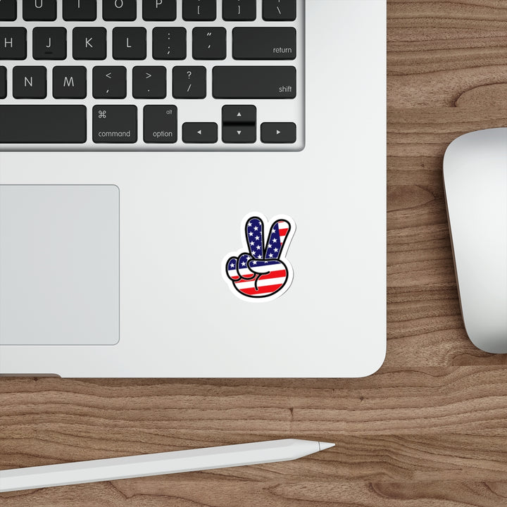American Peace Sign Decal (indoor and outdoor use)