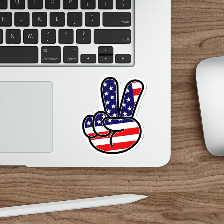 American Peace Sign Decal (indoor and outdoor use)